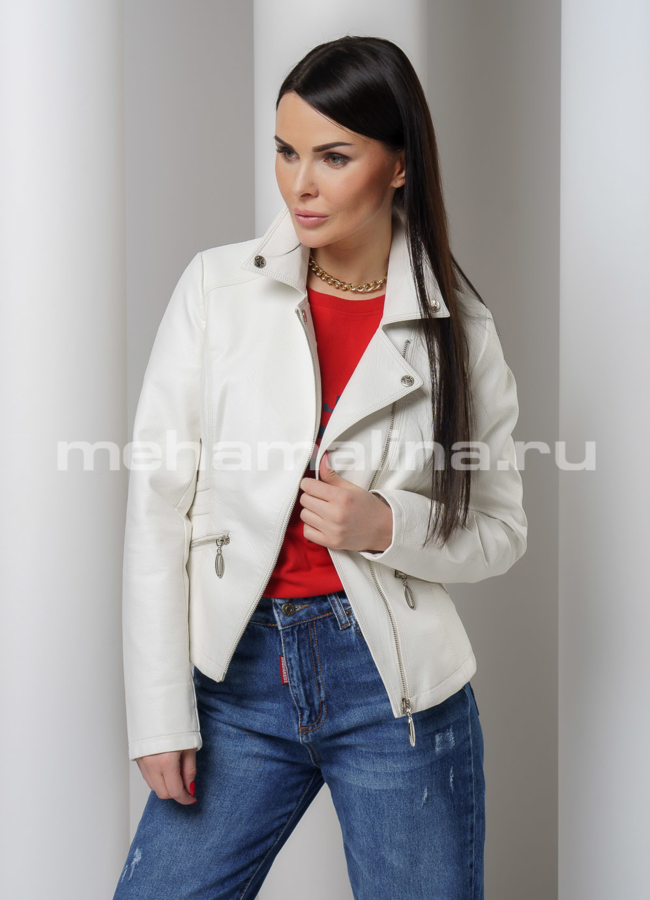 Куртка-косуха белая  модель № 1600 универмаг малина