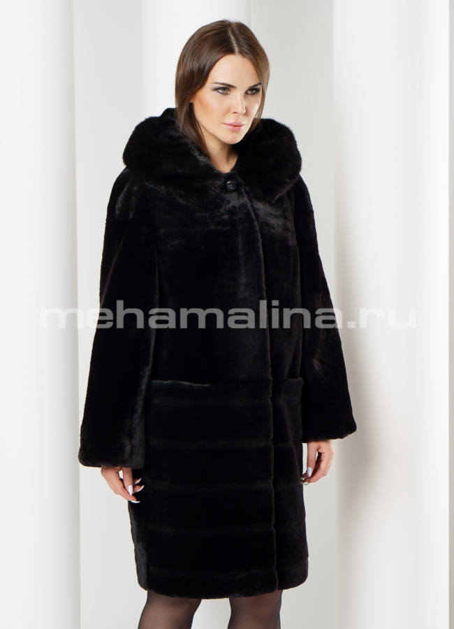 Шуба из мутона модель № S-610 универмаг малина