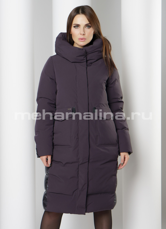 Пуховик модель № П-313 меха малина