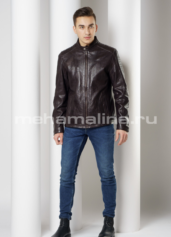 фото Кожаная мото куртка  модель № Chester