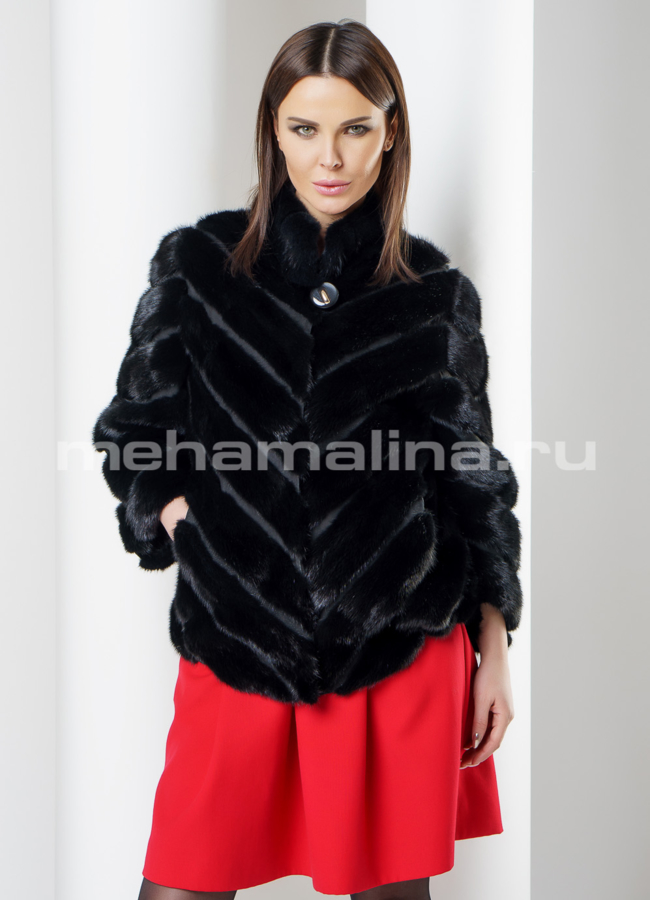 Норковый жакет модель № M-151 меха малина