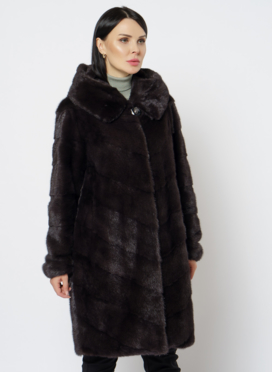 Норковая шуба с капюшоном