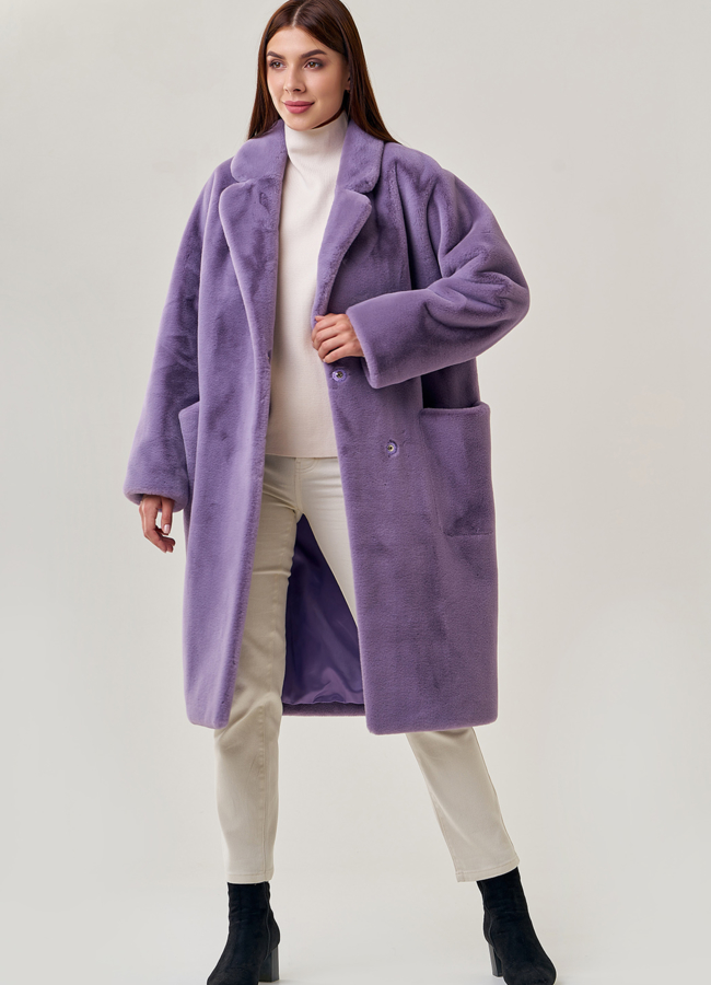 Женское пальто из искусственного меха модель № 23184 универмаг малина