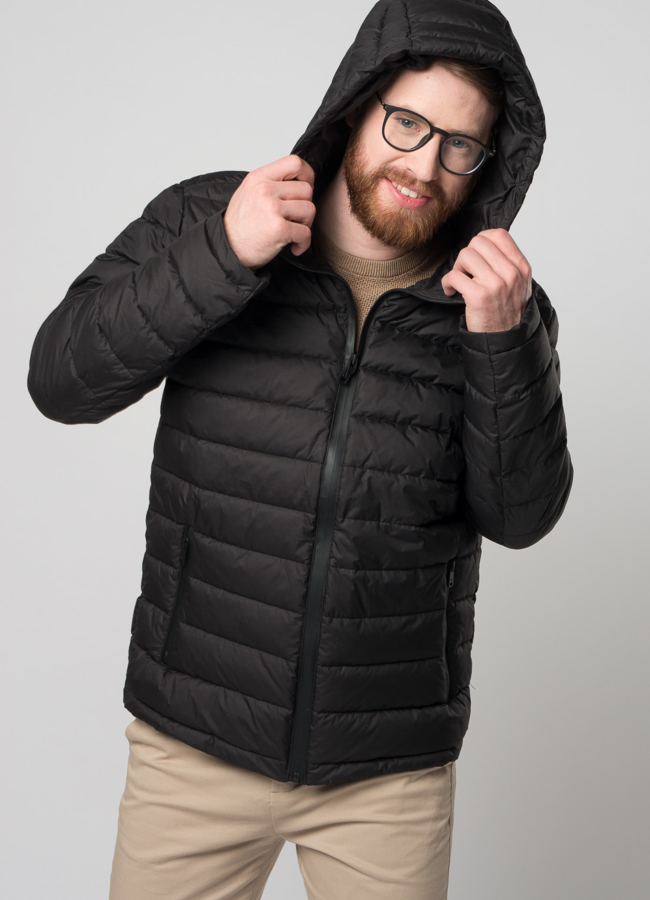 Мужская утепленная куртка с капюшоном модель № M9033 универмаг малина