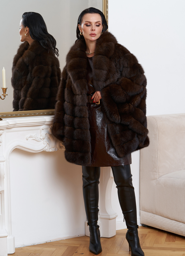 Шуба из куницы  модель № 26173 универмаг малина