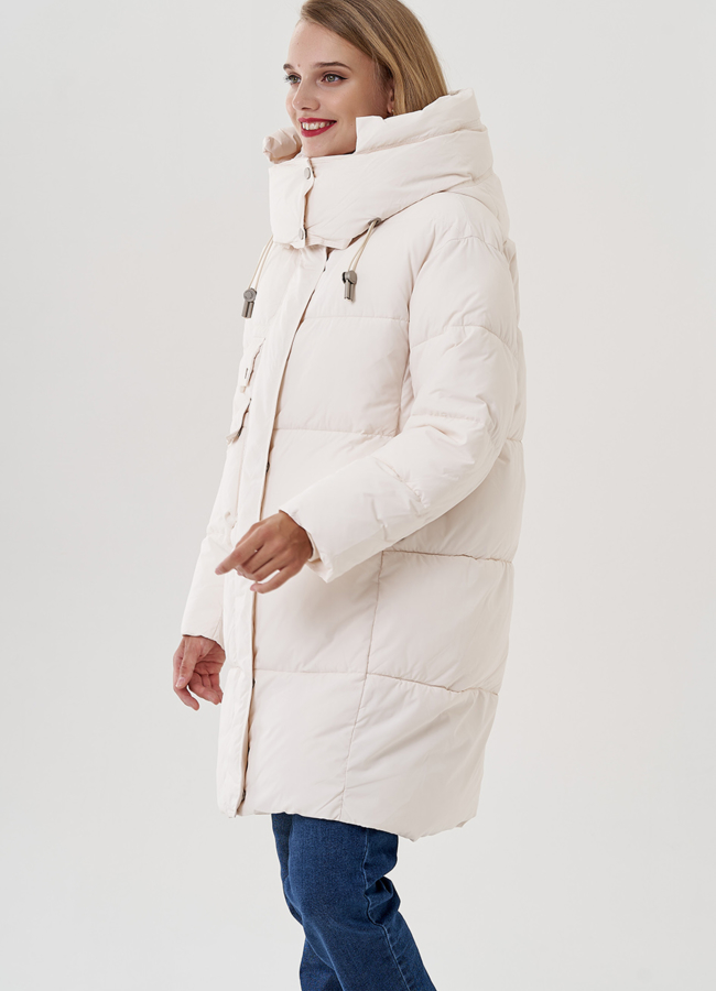 фото Женский пуховик с капюшоном  модель № 82041