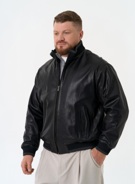 Мужская куртка бомбер из натуральной кожи