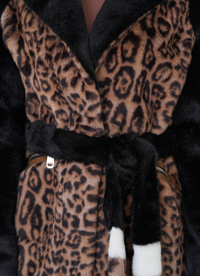 Шуба с принтом из эко меха модель № 24917 в рассрочку