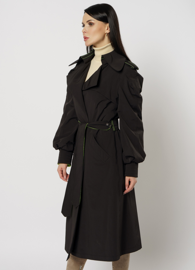 Плащ женский с английским воротником и поясом модель № 20461 универмаг малина