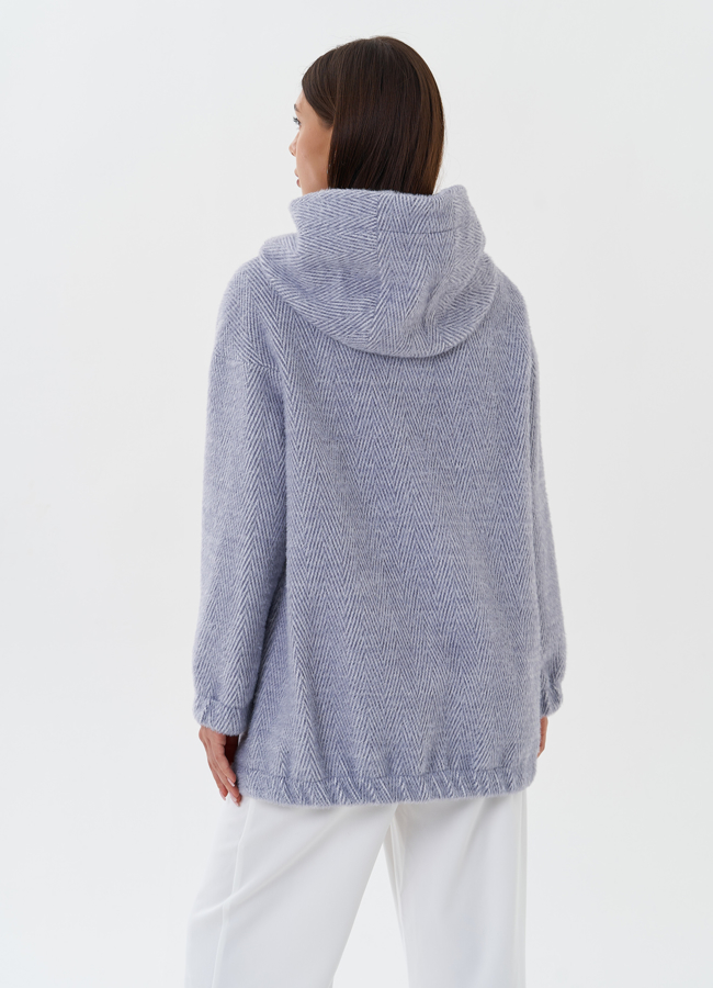 Укороченное пальто с капюшоном модель № 27669 универмаг малина