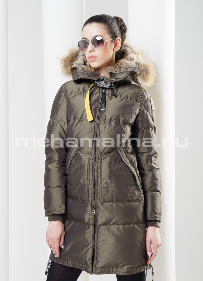 Удлиненный пуховик  модель № П-49 универмаг малина