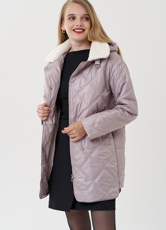 Женское полупальто с капюшоном  модель № 81216 в кредит