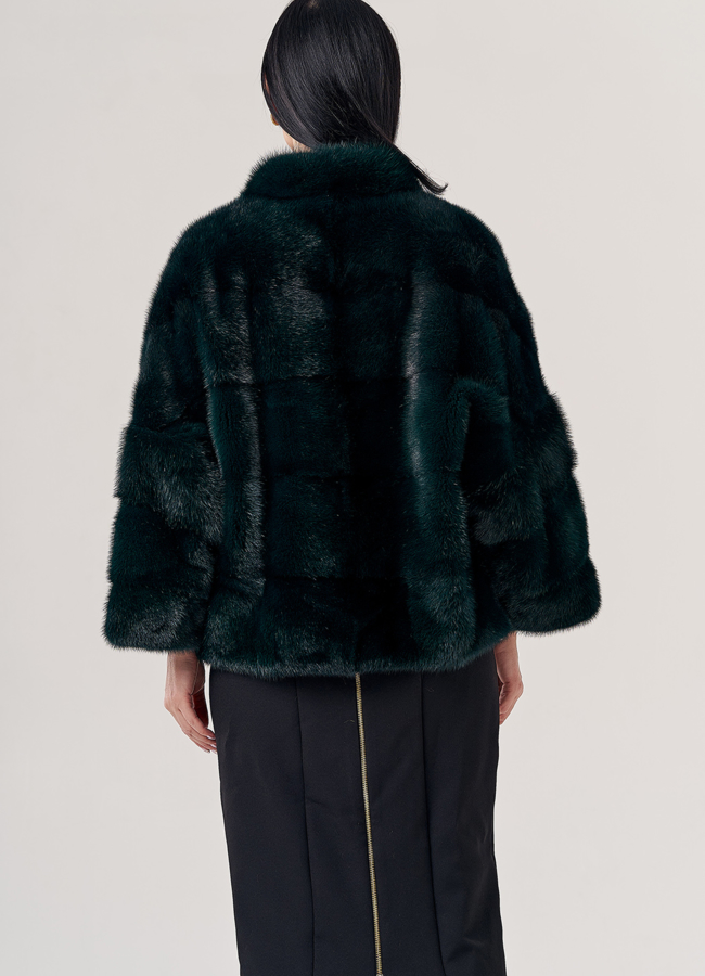 фото Короткая шуба из норки  модель № 23102