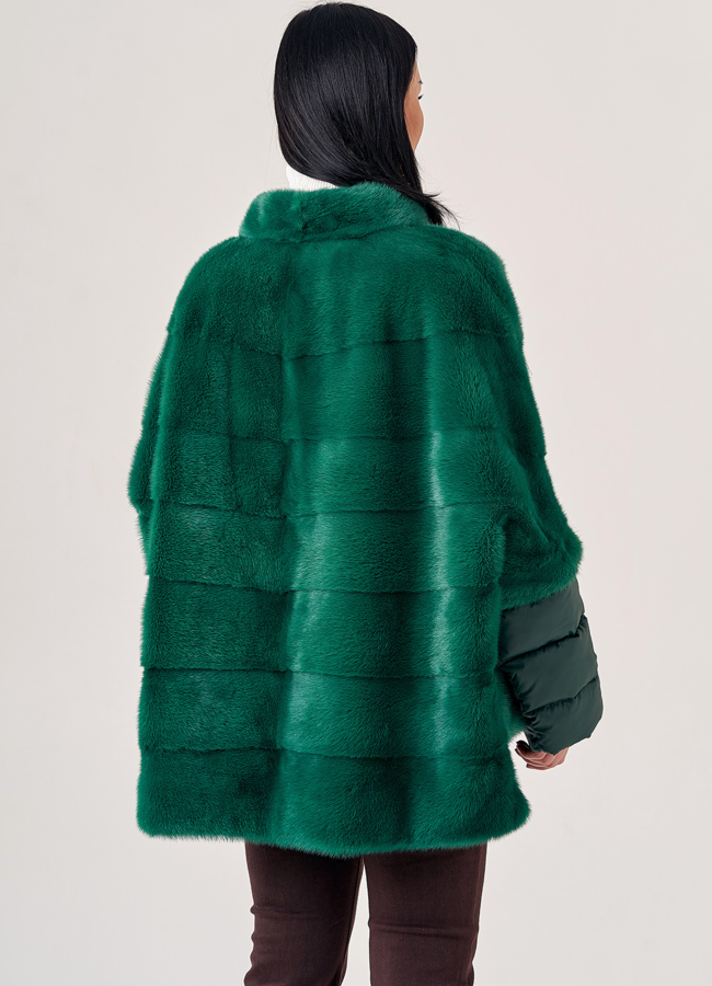 Короткая шуба из норки на молнии  модель № 23822 универмаг малина