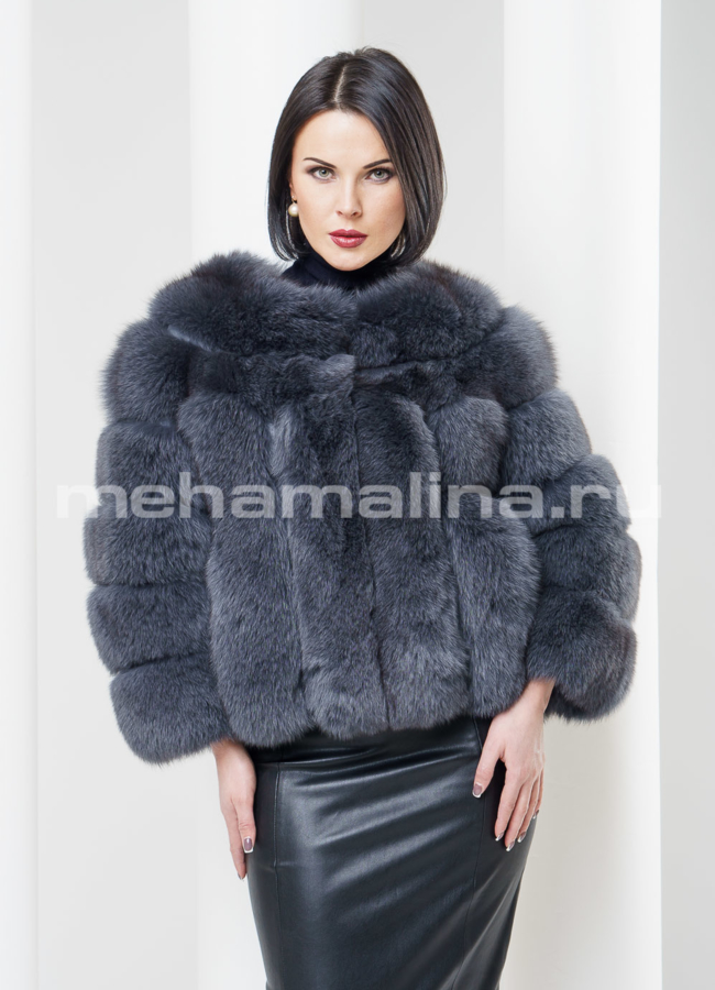 Жакет из меха песца укороченный  модель № M-86 универмаг малина