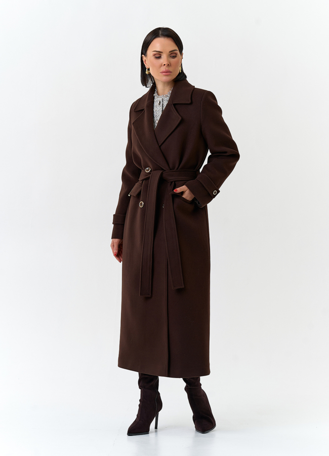 Женское пальто с английским воротником модель № 32644 универмаг малина
