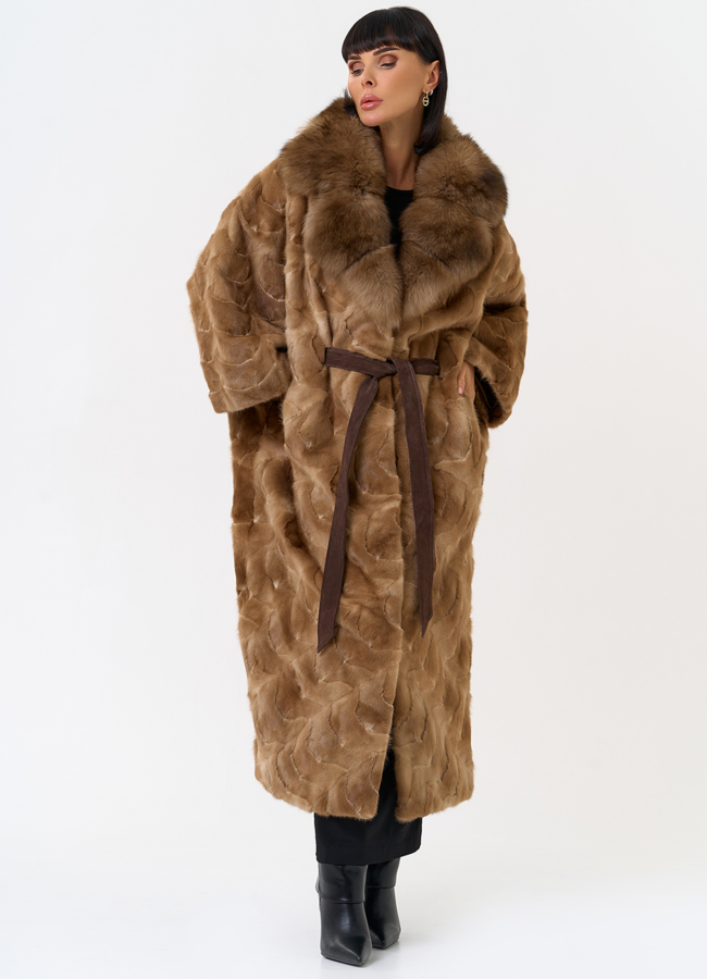 Женская шуба из меха норки с воротником их меха песца модель № 31492 универмаг малина Женская шуба из меха норки с воротником их меха песца модель № 31492 универмаг малина