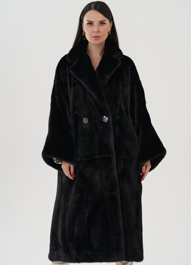 ​Норковая шуба из меха saga fur модель № 24964 меха малина