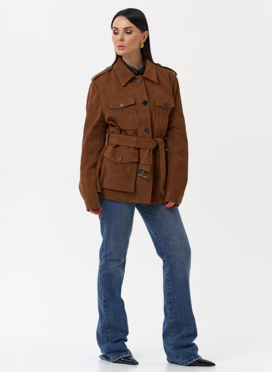 Куртка - сафари женская из натуральной замши