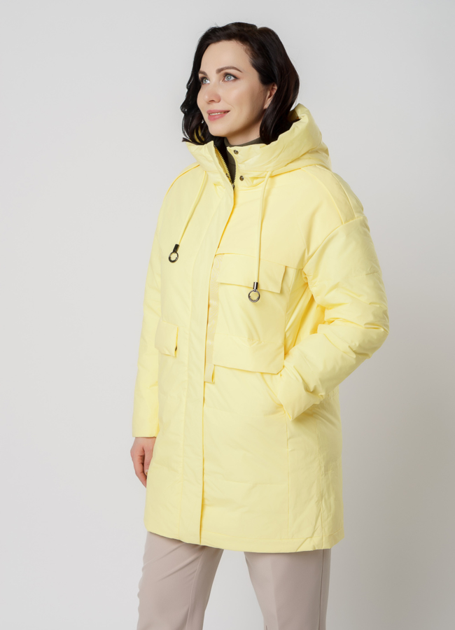 Полупальто женское желтого цвета модель № 315 универмаг малина