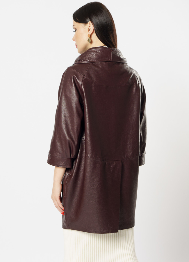 Кожаное пальто модель № 10865 в кредит