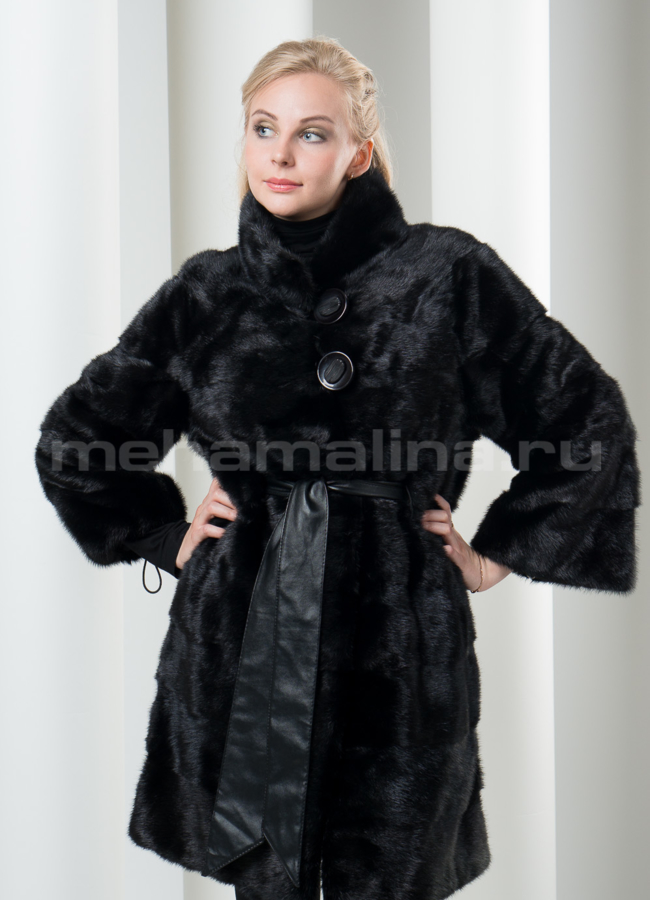 фото Шуба норка, воротник - стойка модель № S-100