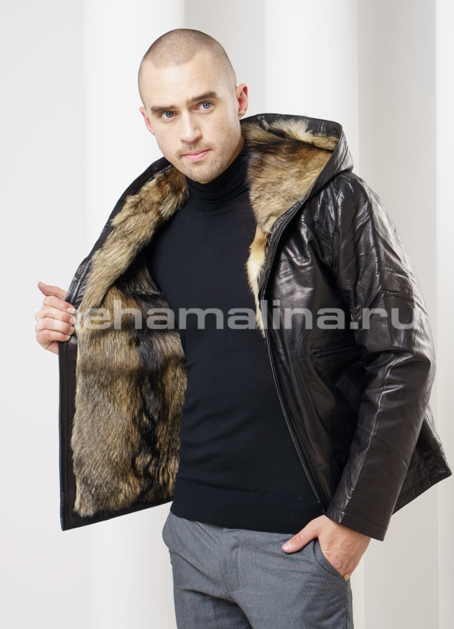 Дубленка с капюшоном модель № DM-100 в кредит