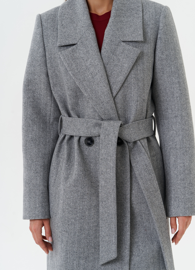 Женское пальто с английским воротником модель № 28082 универмаг малина