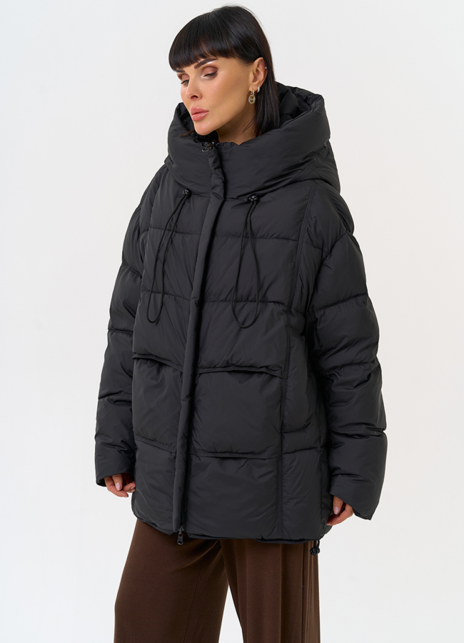 Двухсторонний женский пуховик с капюшоном модель № 31595 в рассрочку Двухсторонний женский пуховик с капюшоном модель № 31595 в рассрочку