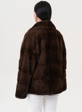 Укороченная шуба из меха норки