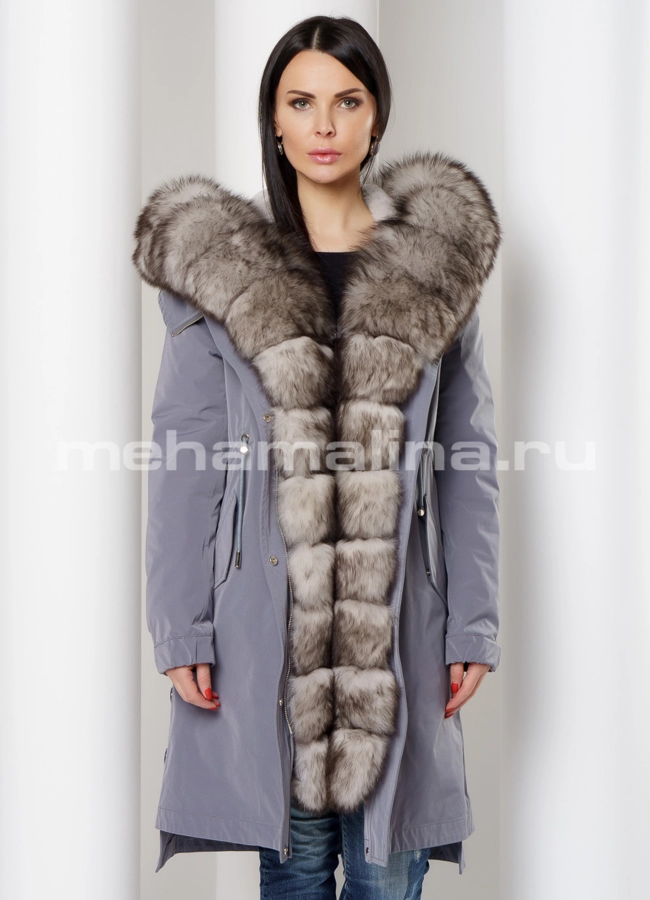 Женская парка с меховой отделкой модель № 3952 универмаг малина