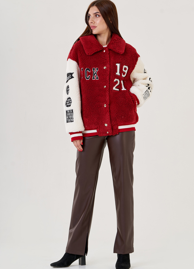 фото Куртка - бомбер из искусственного меха модель № 79198