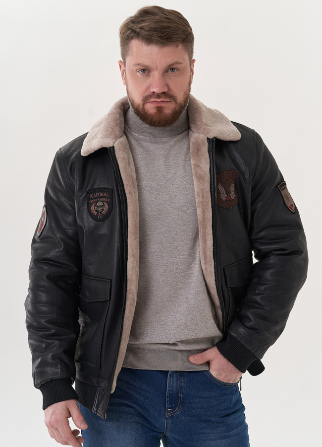 Мужская дубленка из эко кожи модель № 26785 в рассрочку