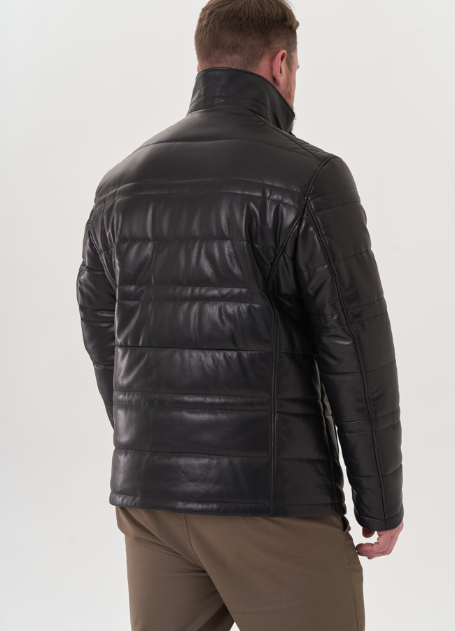 Мужская утепленная куртка из натуральной кожи модель № 26836 универмаг малина