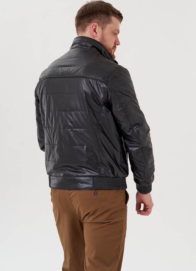 Куртка бомбер черного цвета  модель № 24353 универмаг малина