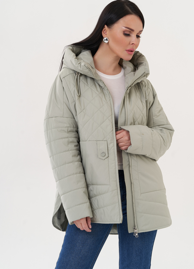 Стеганая куртка с капюшоном модель № 26980 в рассрочку