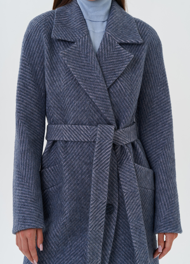 Длинное пальто с английским воротником модель № 27670 универмаг малина