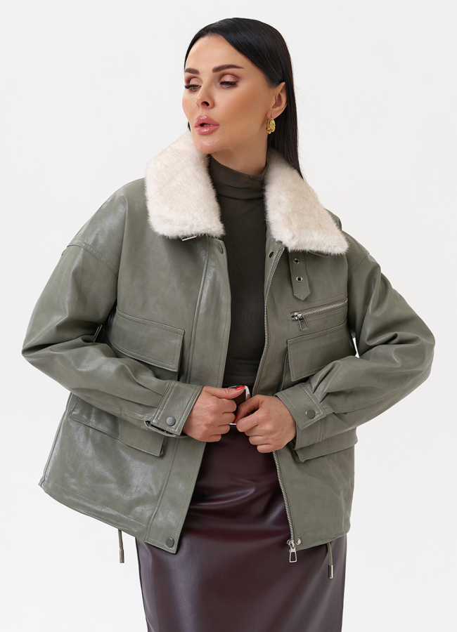 Куртка пилот с отделкой искусственный мех модель № 2181 в кредит