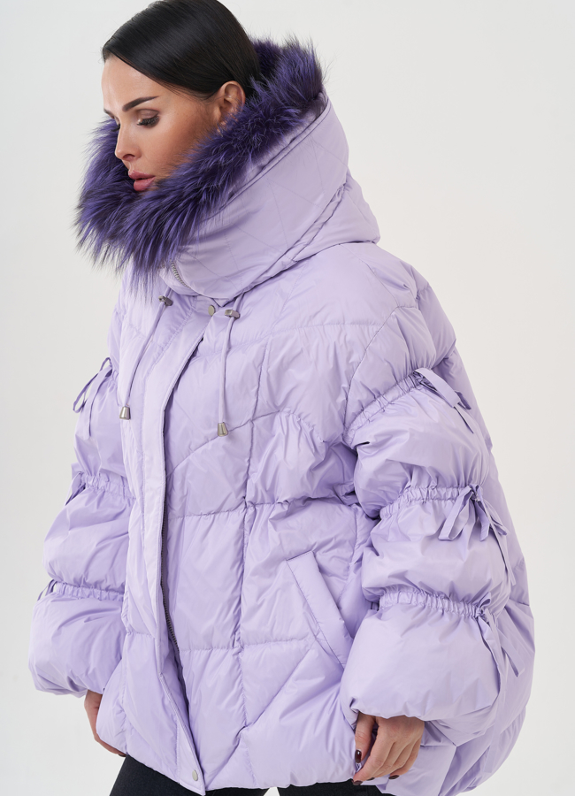 Пуховик женский с капюшоном  модель № 26078 в рассрочку