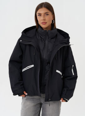 Двойная куртка с капюшоном