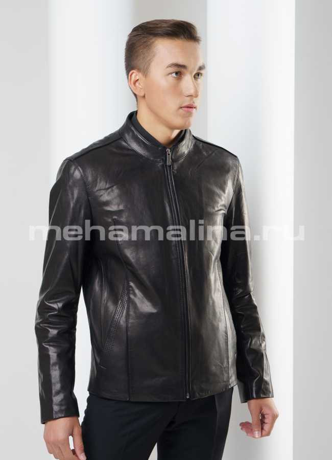 Кожаная куртка модель № KP-148 универмаг малина