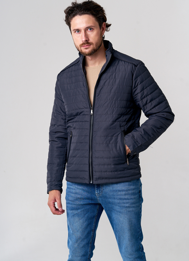 Утепленная мужская куртка  модель № 821-6 меха малина