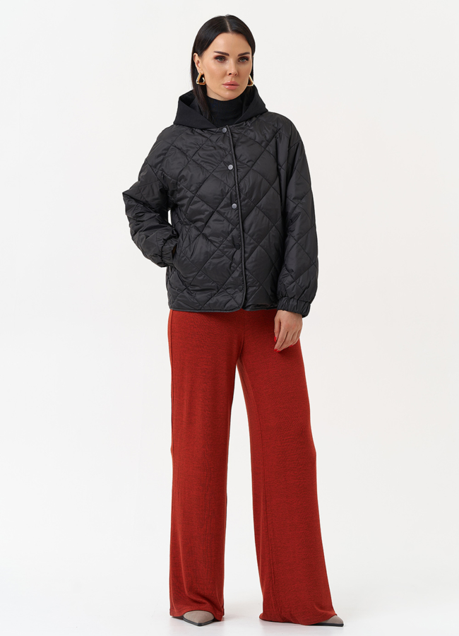 Куртка женская с трикотажным капюшоном модель № 30030 универмаг малина