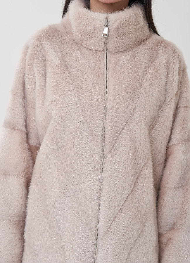 Короткая шуба из норки на молнии  модель № 82452 универмаг малина