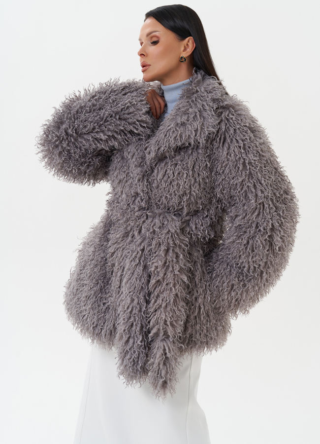 Женская шуба под эко ламу модель № 1363 в рассрочку