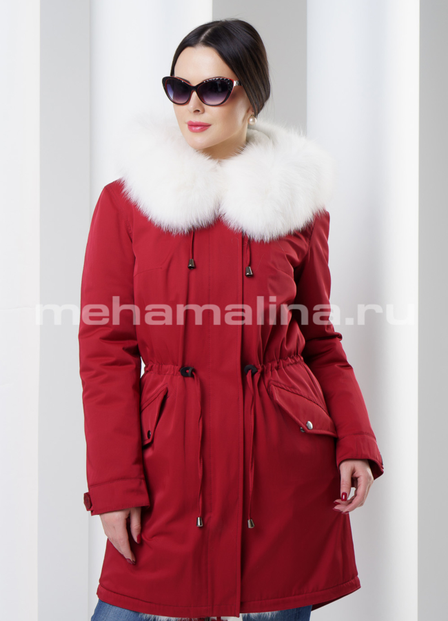 Парка на овчине Malina siberian wear модель № П-51 меха малина