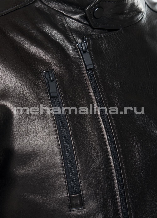 Кожаная куртка модель № KP-211 универмаг малина