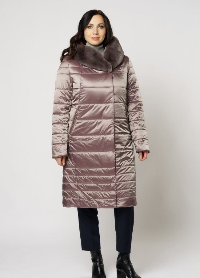 Пуховик с капюшоном на молнии модель № 1963 универмаг малина