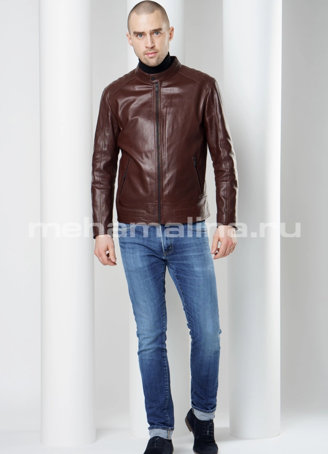 Кожаная куртка мужская модель № KP-223 в рассрочку