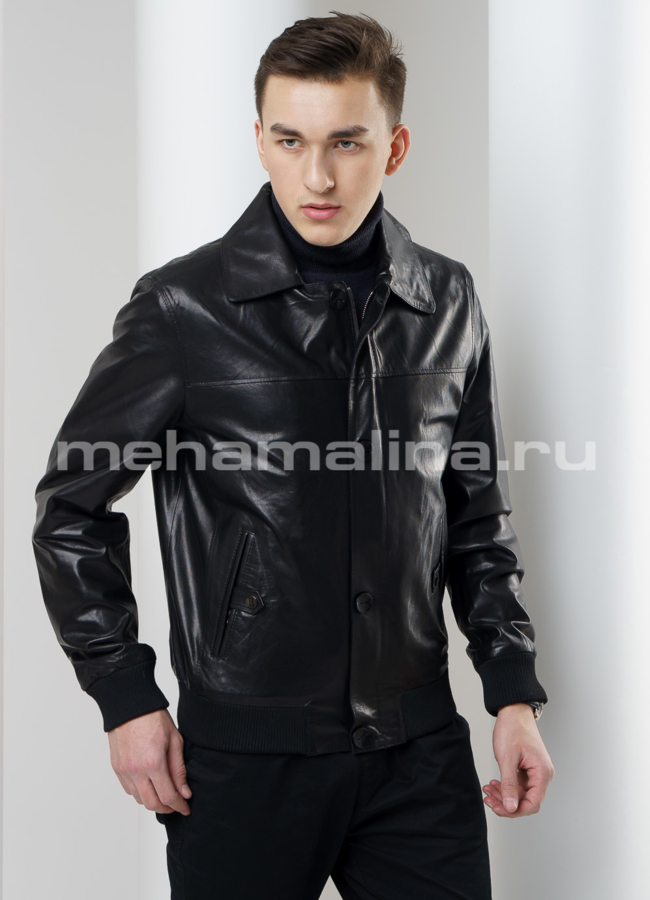 Кожаная куртка модель № PK-176 универмаг малина